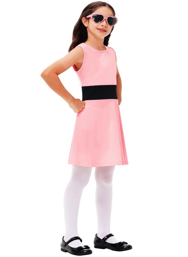 Deerose Girl Halloween Sleeveless Pink Dresses Captain Blosum Dress Fit Flare Tank Dress 5-6 Years - Image 4